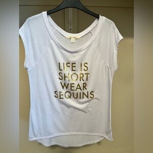 Miami White Tee with Gold Label